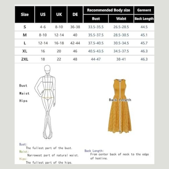 Women's Summer Sleeveless Tank Midi Dress Cotton Crewneck Dress with Pockets - Picture 6 of 6